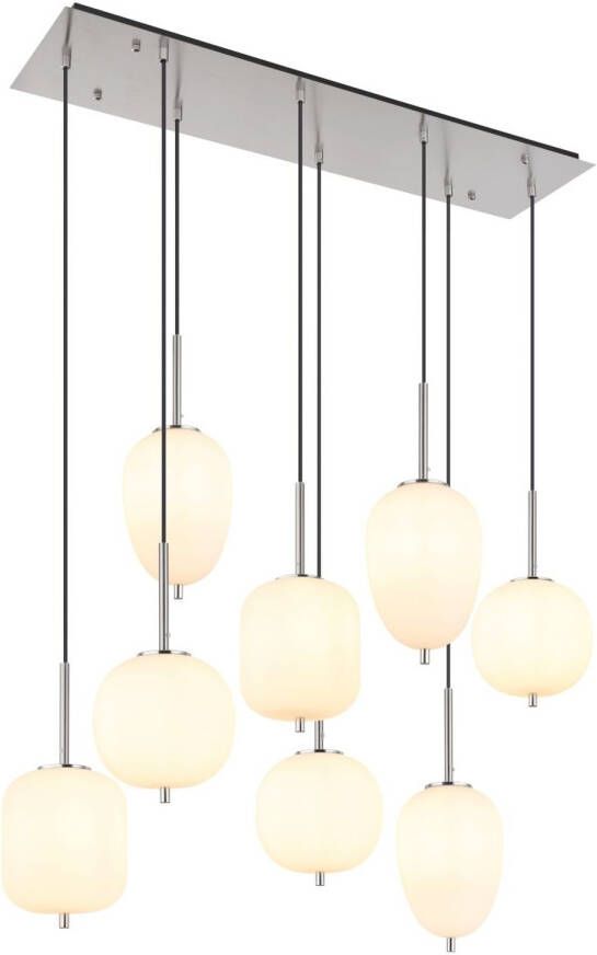 Globo Hanglamp Blacky I Metaal Nikkel 8x E14