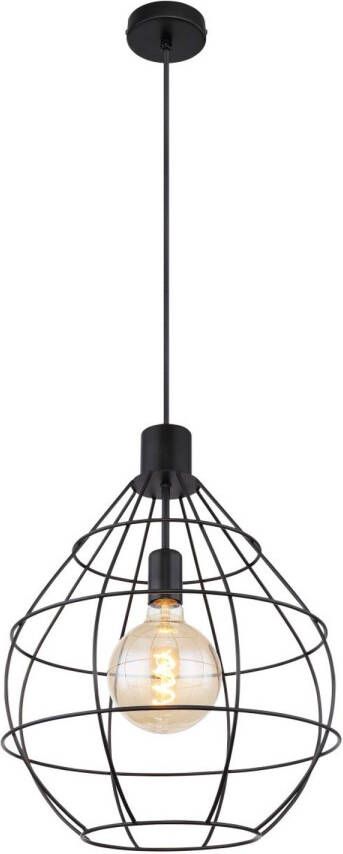 Globo Hanglamp Edwin Metaal Zwart 1x E27