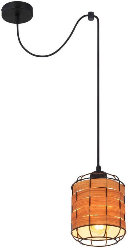 Globo Hanglamp Elmar Metaal Zwart 1x E27