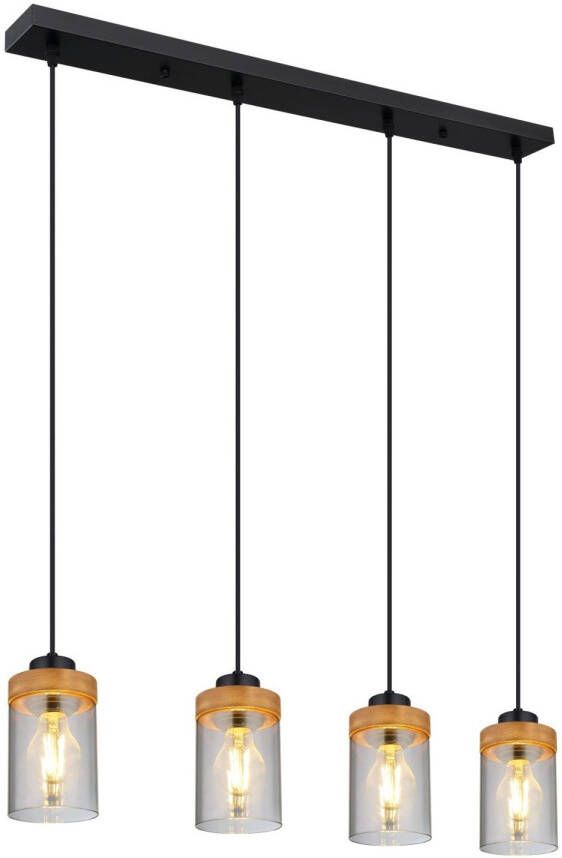 Globo Hanglamp Finca Metaal Zwart 4x E27