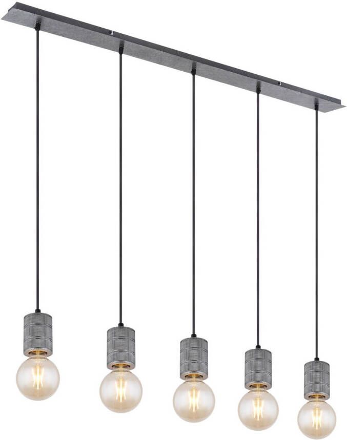 Globo Hanglamp Freddy Metaal Zilverkleurig 5x E27