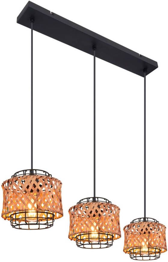 Globo Hanglamp Gina Metaal Zwart 3x E27