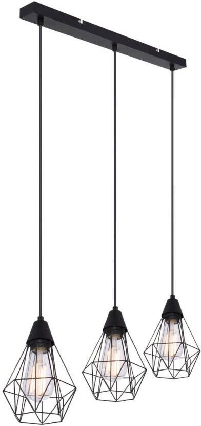 Globo Hanglamp Isabella Metaal Zwart 3x E27