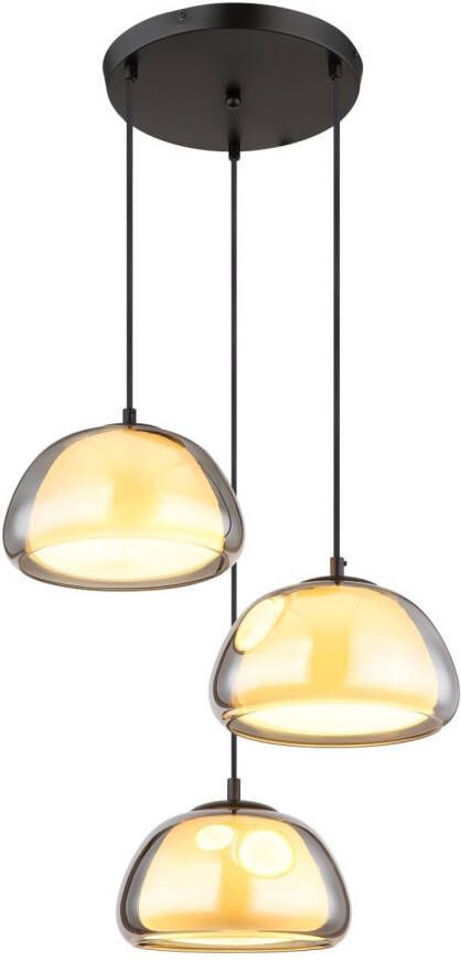 Globo Hanglamp Jella Metaal Zwart 3x E14