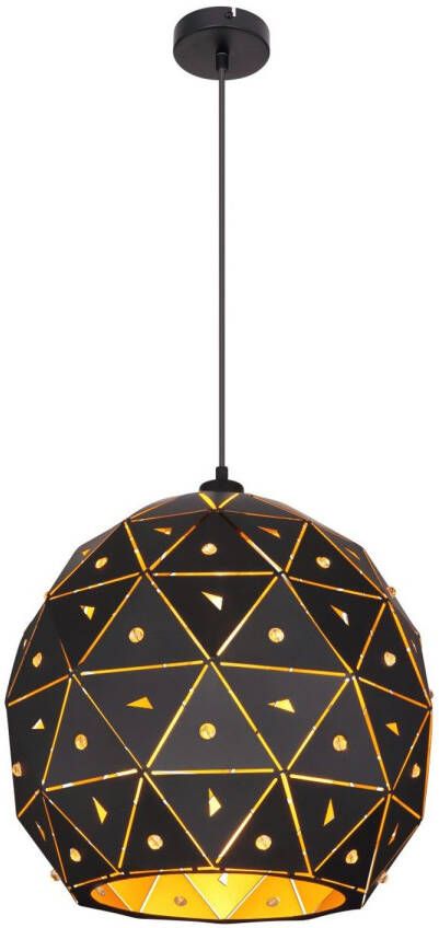 Globo Hanglamp Jodie Metaal Zwart 1x E27