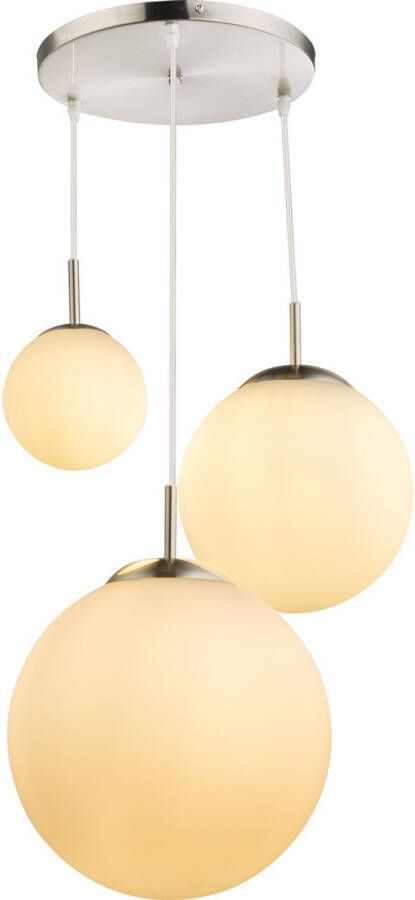 Globo Hanglamp Joel Metaal Nikkel 3x E27