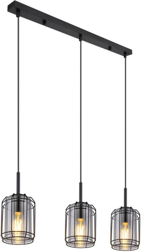 Globo Hanglamp Kammi Metaal Zwart 3x E27