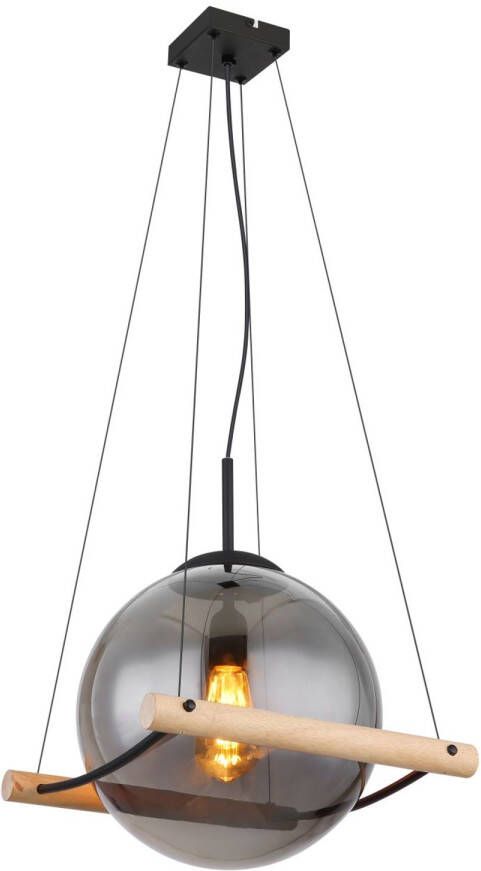 Globo Hanglamp Leona Metaal Zwart 1x E27