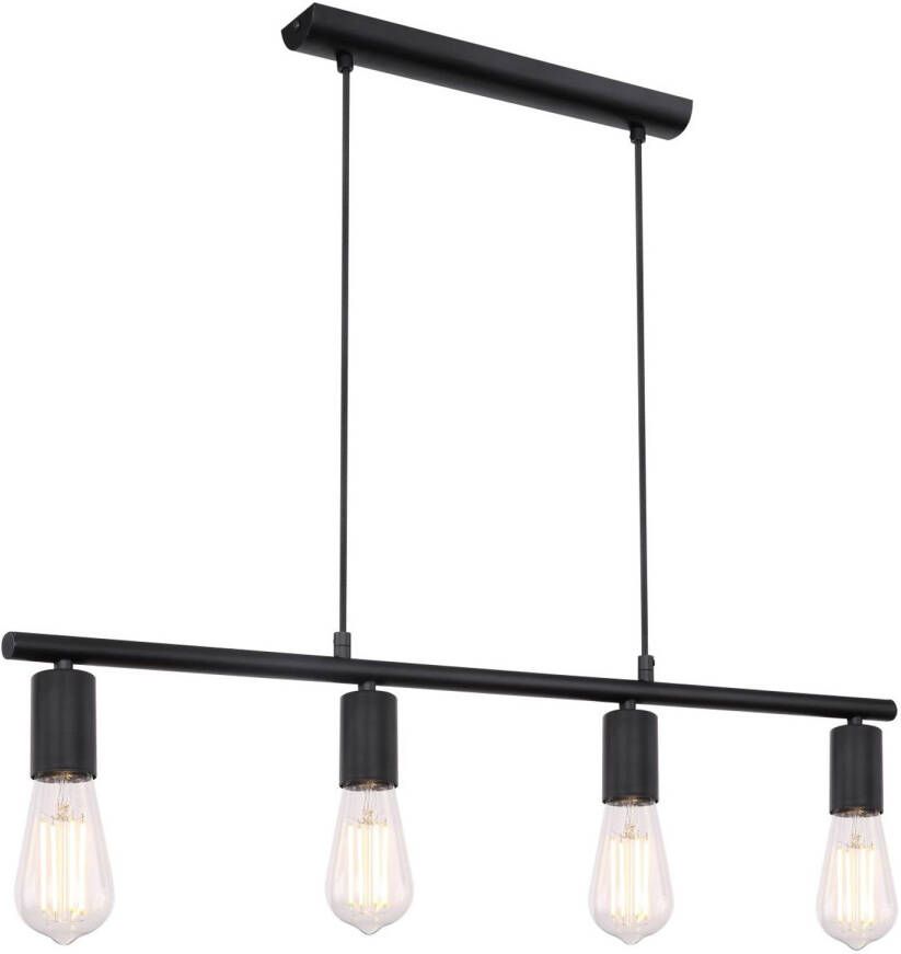 Globo Hanglamp Martha Metaal Zwart 4x E27