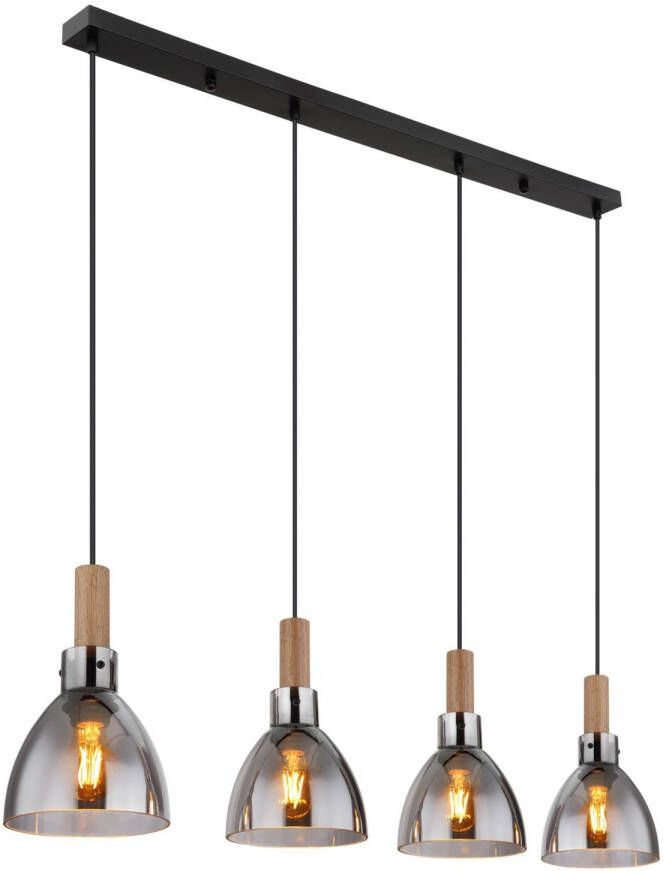 Globo Hanglamp Mattea Metaal Zwart 4x E27 Led