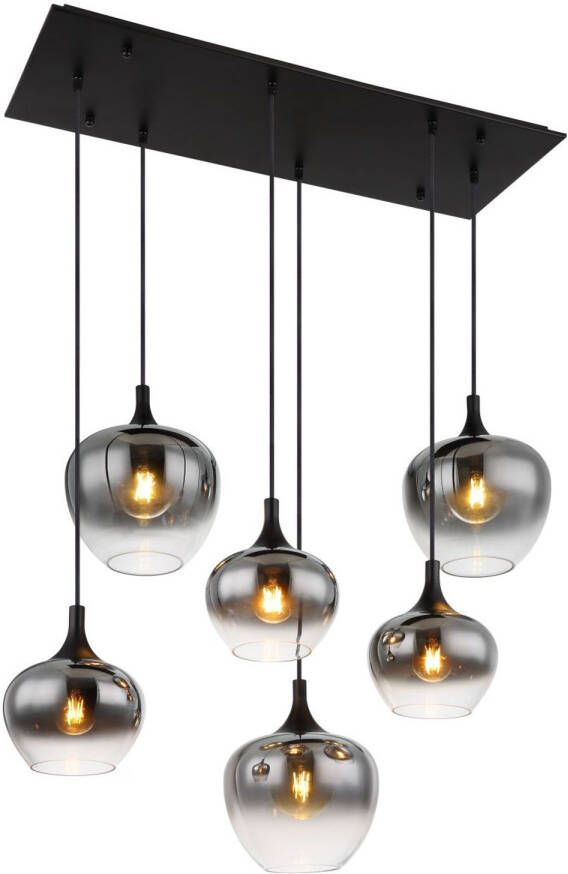 Globo Hanglamp Maxy Metaal Zwart 6x E27