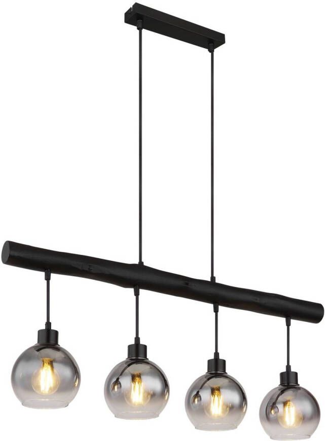 Globo Hanglamp Moitas Metaal Zwart 4x E27