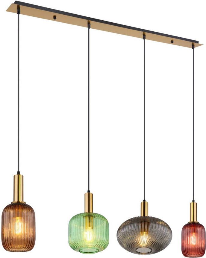 Globo Hanglamp Normy Metaal Messingkleurig 4x E27