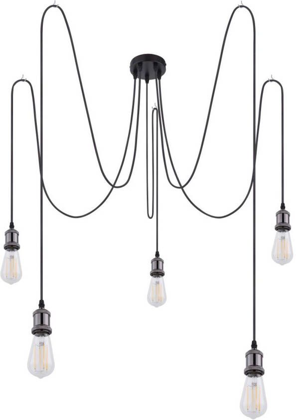 Globo Hanglamp Oliver Metaal Zwart 5x E27