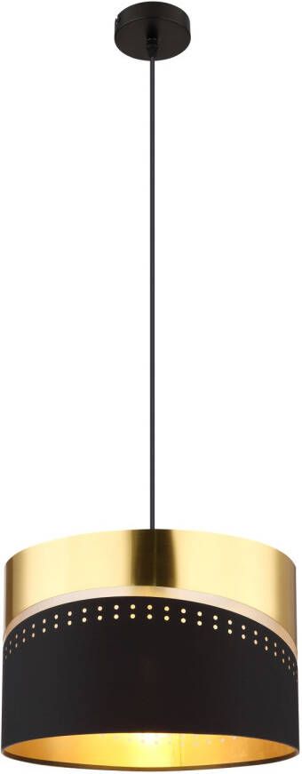 Globo Hanglamp Or Metaal Zwart 1x E27