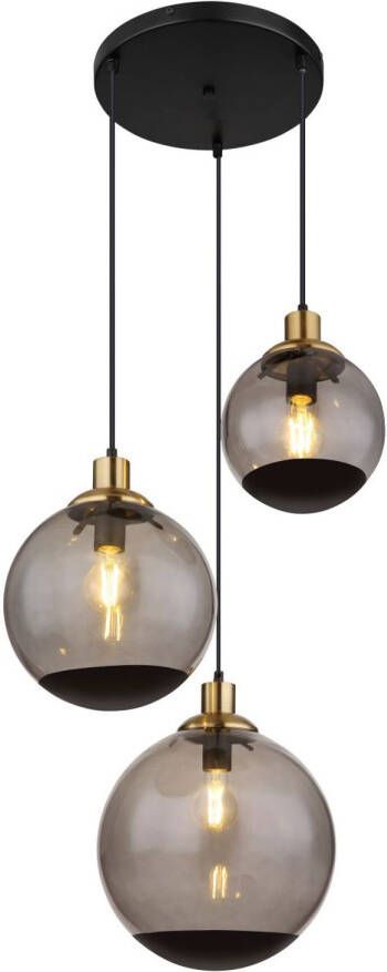 Globo Hanglamp Potter Metaal Zwart 3x E27