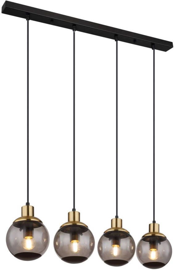 Globo Hanglamp Potter Metaal Zwart 4x E27