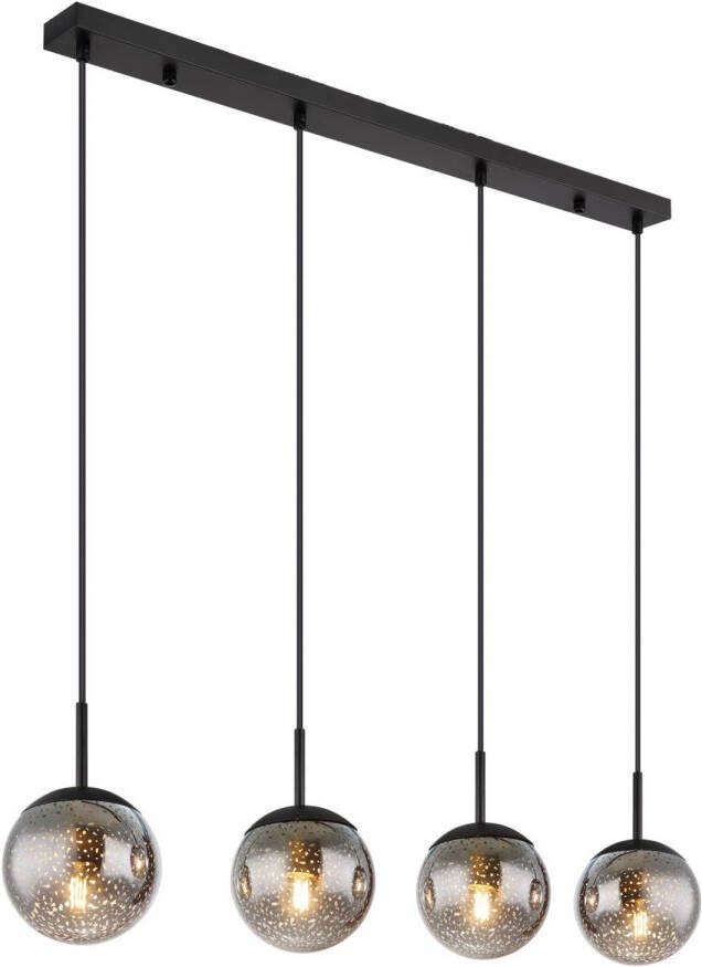 Globo Hanglamp Samos Metaal Zwart 4x E27 Led