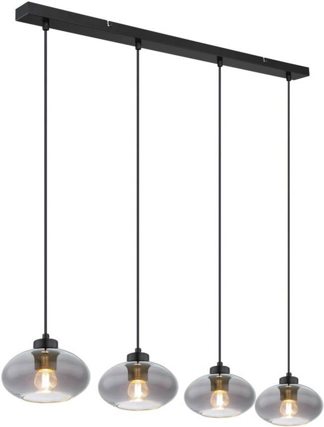 Globo Hanglamp Shaun Metaal Zwart 4x E27