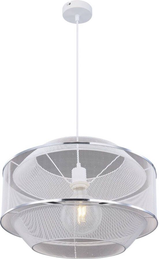 Globo Hanglamp Vigatto Metaal Wit 1x E27