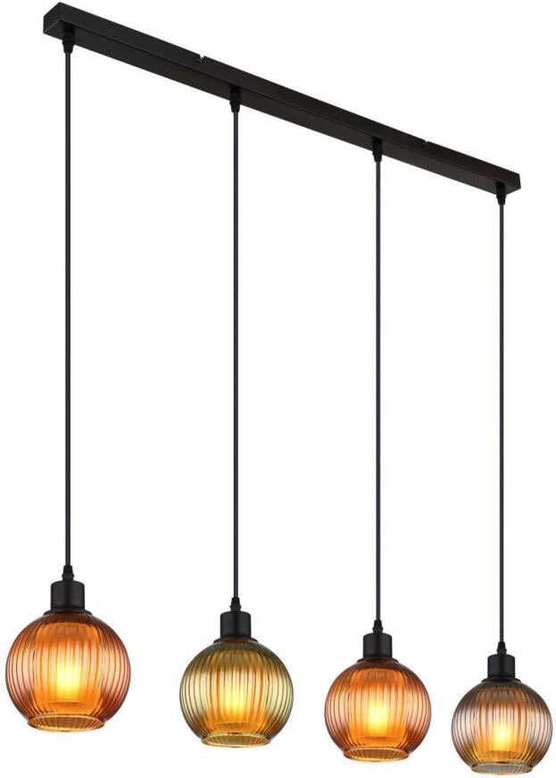 Globo Hanglamp Zumba Metaal Zwart 4x E27