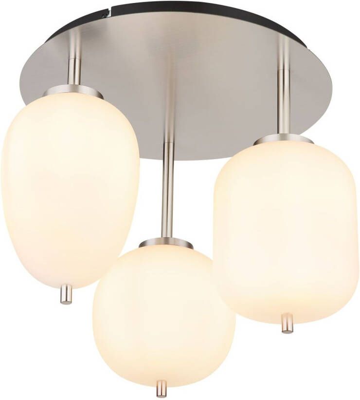 Globo Plafondlamp Blacky I Metaal Nikkel 3x E14