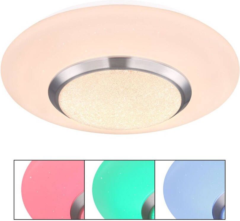 Globo Plafondlamp Candida Led Metaal Wit 1x Rgbw Led