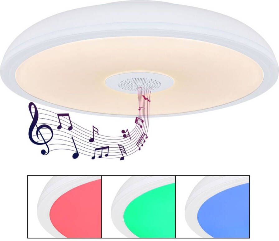 OTTO Globo Lightning Led-plafondlamp Raffy Luidspreker plafondlamp kunststof led muziek (1 stuk)