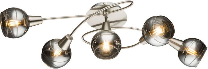 Globo Plafondlamp Roman Led Metaal Nikkel 5x E14 Led