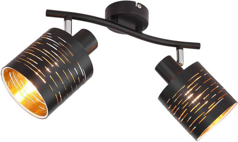 Globo Plafondspot Tunno Metaal Zwart 2x E14 Led