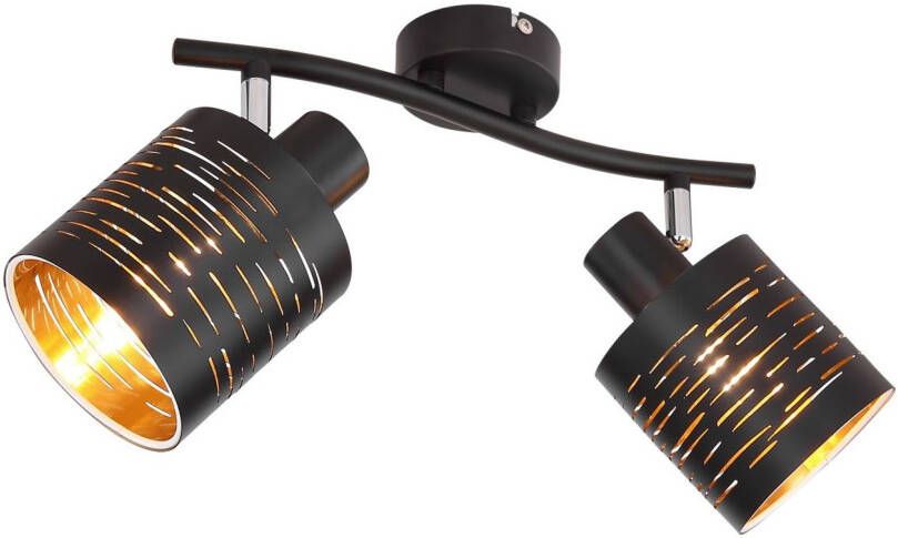 Globo Plafondspot Tunno Metaal Zwart 2x E14 Led