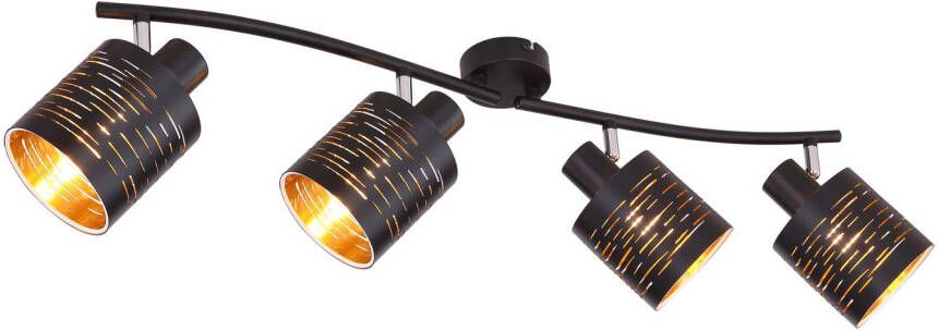 Globo Plafondspot Tunno Metaal Zwart 4x E14 Led