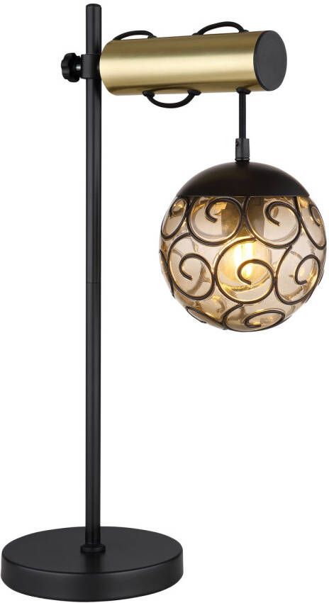 Globo Tafellamp Fitz Metaal Zwart 1x E27 Led