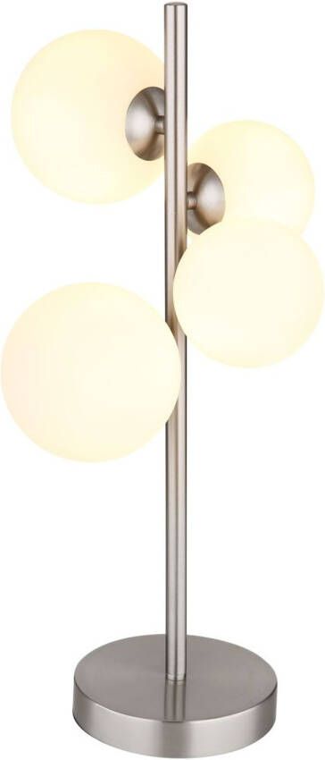 Globo Tafellamp Riha Led Metaal Nikkel Dof 4x G9 Led