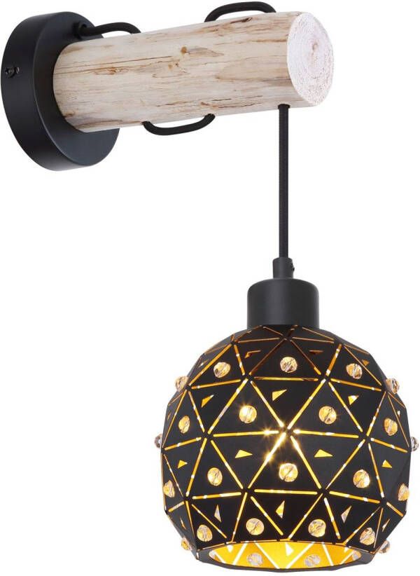 Globo Wandlamp Jodie Metaal Zwart 1x E27