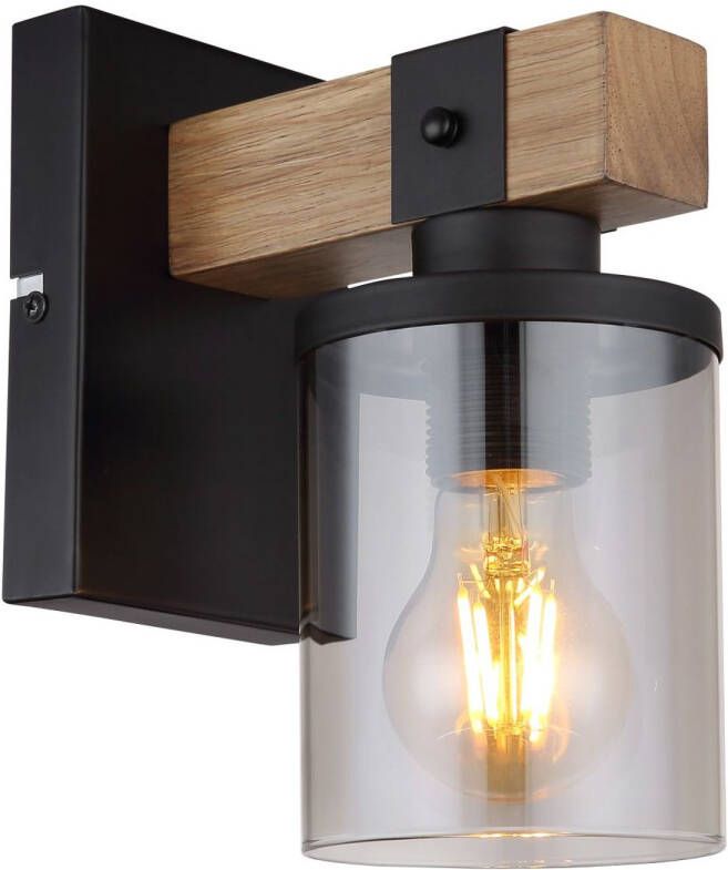 Globo Wandlamp Lila Metaal Zwart 1x E27