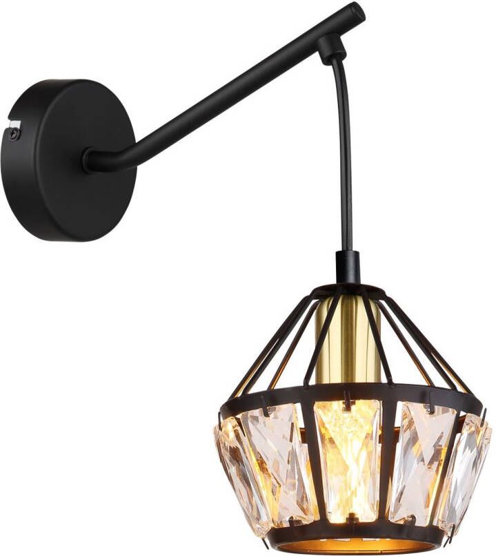 Globo Wandlamp Lois Metaal Zwart 1x E14