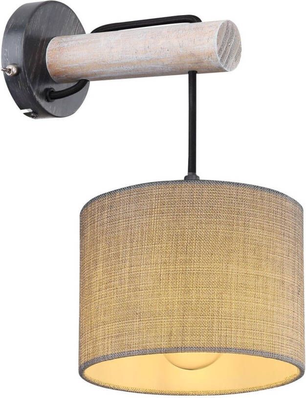 Globo Wandlamp Roger Metaal Zwart 1x E27