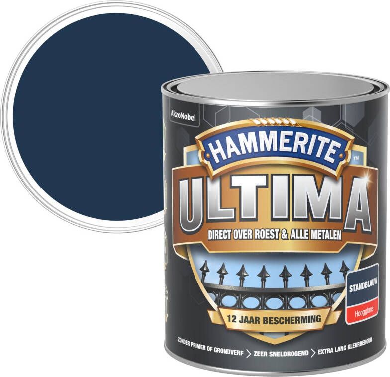 Hammerite Metaallak Ultima Hoogglans Standblauw 750ml