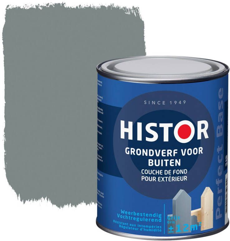 Histor Perfect Base 5004 Grondverf Voor Buiten Grijs 0 75l