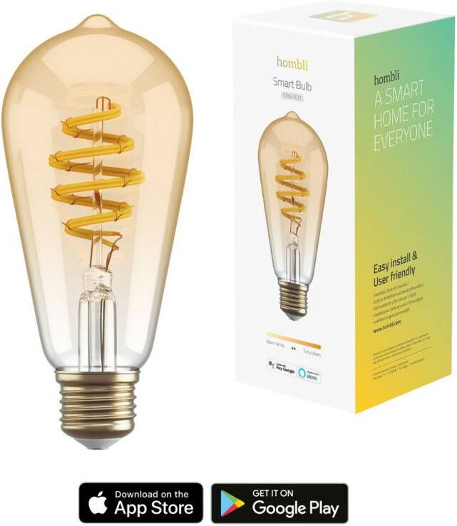 Hombli Smart Filament Bulb Cct E27 St64-amber Led Lamp