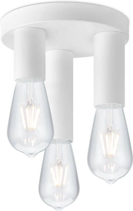 Home sweet Home Moderne Led Plafondlamp Marna 3 Lichts Wit Rond