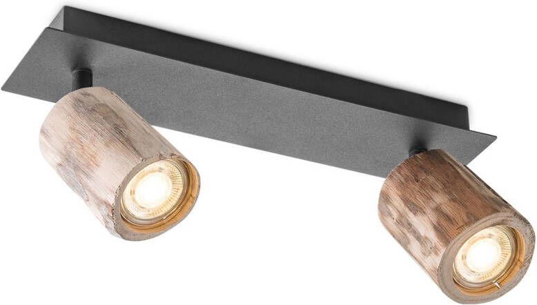 Home Sweet Home Wood LED Opbouwspot 2L Zwart