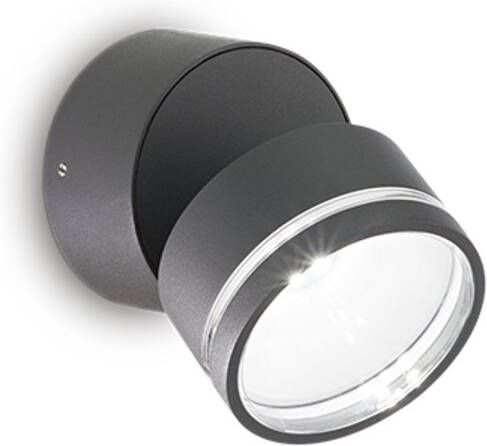 Ideal Lux Omega Round Wandlamp Metaal Led Grijs