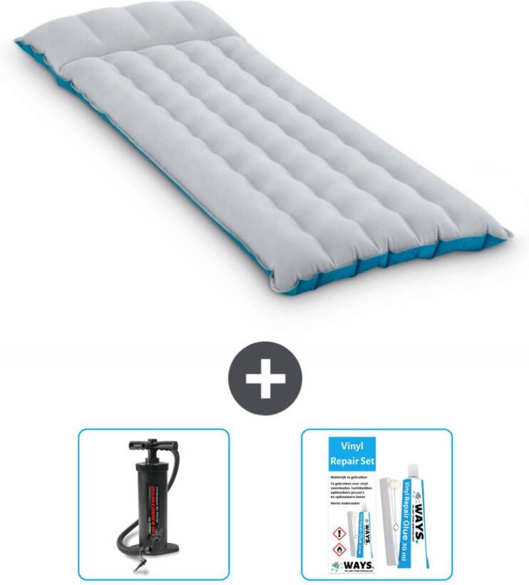 Intex Campingmat 1-persoons 67 X 184 X 17 Cm Blauw Inclusief Accessoires Cb13