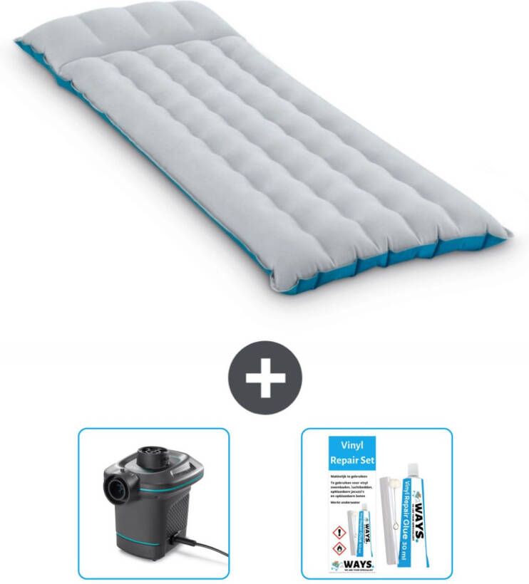 Intex Campingmat 1-persoons 67 X 184 X 17 Cm Blauw Inclusief Accessoires Cb14