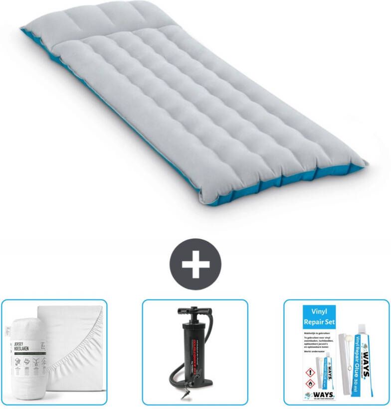 Intex Campingmat 1-persoons 67 X 184 X 17 Cm Blauw Inclusief Accessoires Cb3