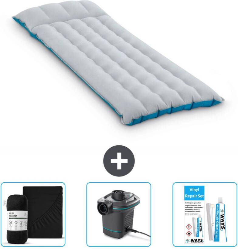 Intex Campingmat 1-persoons 67 X 184 X 17 Cm Blauw Inclusief Accessoires Cb8