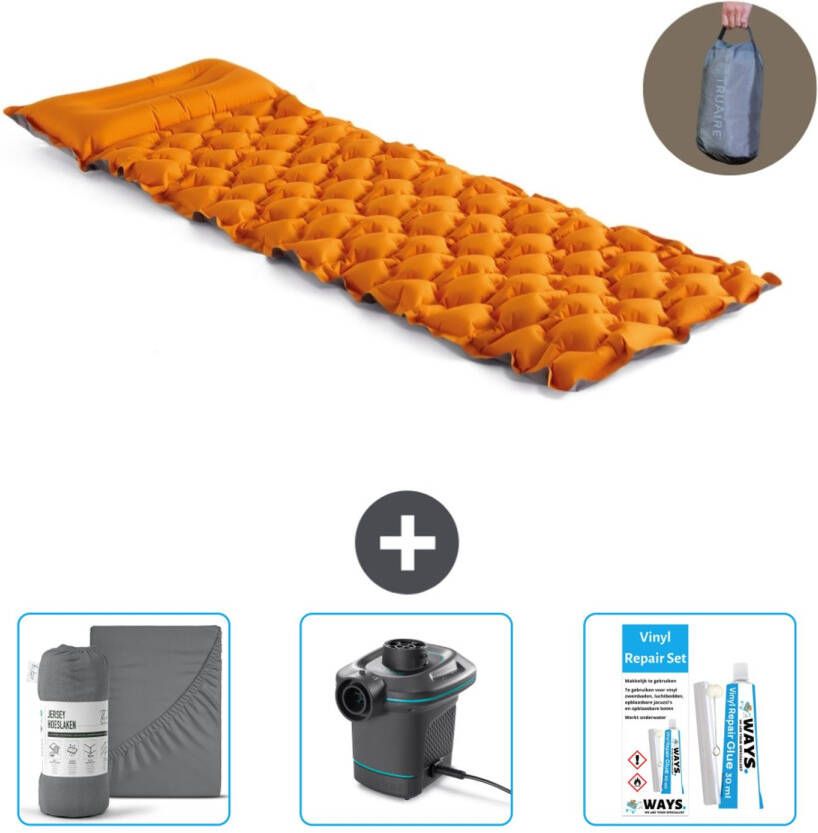 Intex Campingmat 1-persoons 71 X 191 X 11 Cm Oranje Inclusief Accessoires Cb12