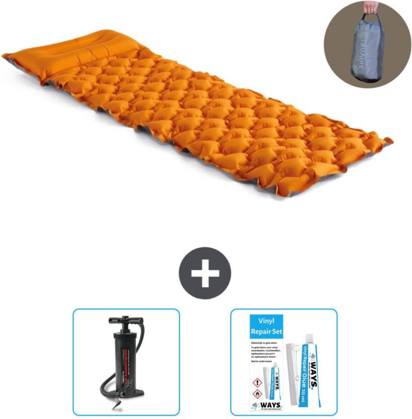 Intex Campingmat 1-persoons 71 X 191 X 11 Cm Oranje Inclusief Accessoires Cb13